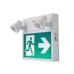 TANLUX Steel Running Man Exit Sign with Remote Capabilities, CSA Listed, AC 120-347V Input, Commercial Battery Unit Emergency Lights with 2 by 2 watts Head, 36 Watt Battery Pack