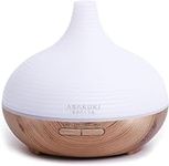 ASAKUKI 300ml Essential Oil Diffuser, Premium 5 In 1 Ultrasonic Aromatherapy Scented Oil Diffuser Vaporizer Humidifier, Timer and Auto-Off, 7 LED Light Colors-Yellow