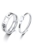 Findchic Wedding Ring Set Stainless Steel Custom Heart Matching Band Rings Name Engraved Size 6 To 12 Couple Gift