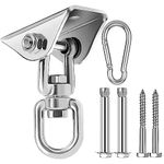 Supvox® Heavy Duty Ceiling Hook Kit for Installation of Hammock, Swing, Sandbag, Yoga Hammock, Ceiling Fan, Ceiling Lights, Stainless Steel 360° Swivel Ceiling Mounting Accessories, Maximum Load 250kg