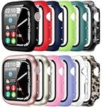 [12 Pack] Pocoukate Case Compatible with 38mm Apple Watch Series 3 Series 2, with Tempered Glass Screen Protector Full Scratch-Resistant Protective Cover Bumper for Apple Watch 3 38mm