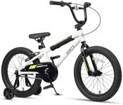 cubsala 18 Inch Little Kids Bike for 5 6 7 8 Years Old Boys Girls Youth BMX Style Bicycle with Training Wheels Coaster & Rear V Brake, White