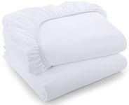 Utopia Bedding Queen Fitted Sheet - Pack of 2 Bottom Sheets - Soft Brushed Microfiber - Deep Pockets, Shrinkage & Fade Resistant - Easy Care (Queen, White)