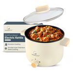 Goodscity Multipurpose Electric Kettle with Ceramic Coating 1.2L | Boil, Steam, Fry, Saute | Multi Cooker kettle for Water, Milk, Egg, Tea, Soup, Coffee, Noodles, Rice, Babyfood, 600W, 1-Year Warranty
