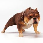 MMOS X American Bully Resin Dog Decorations, Home Decor Dog Figurines for Desktops, Durable Polyresin with Intricate Details for Dog Lovers, Brown