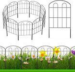 Decorative Garden Fence Outdoor 24in x 22ft Coated Metal RustProof Landscape Wrought Iron Wire Border Folding Patio Fences Flower Bed Fencing Animal Barrier Section Panels Decor Picket Edging