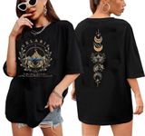 Wudlads Acotar Night Court T Shirt Women Velaris City of Starlight Tshirt Night Court Graphic Tee Oversized Short Sleeve Tops, Black, L