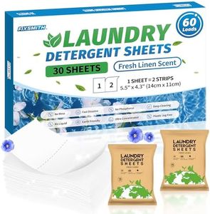 FIXSMITH Laundry Detergent Sheets - 60 Loads (30 Sheets) Fresh Linen Scent - Hypoallergenic,Eco Friendly Laundry Soap Sheets Ultra-Concentrated Travel Detergent Sheets.Plastic-Free,Liquidless.