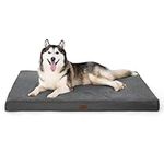 Bedsure Extra Large Dog Bed Washable - XXL Giant Dog Beds for Large Dogs and Human, Big Orthopedic Pillow with Removable Plush Sherpa Cover, Grey, 137x111.5x10cm