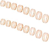 UNICRAFTALE 16pcs Rose Gold Blank Core Ring 8 Sizes Stainless Steel Finger Ring for Inlay Round Grooved Empty Ring Blanks with Velvet Pouches for Jewelry Making