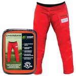 MGP SUPPLY Forester Chainsaw Safety Chaps- Heavy Duty Chainsaw Chaps for Men and Women | Orange Apron Style Safety Pants | Adjustable Waist | Water/Oil Resistant