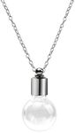 Ailiessy Blood Vial Necklace Stainless Steel Glass Heart Vial Perfume Bottle Cremation Urn Pendant Necklace for Women Keepsake Memorial Jewelry, Metal, Rhinestone