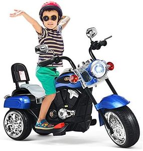 GOPLUS 6V Elektromotorrad für Kinder, Dreirad Kindermotorrad mit Vor-und Rückwärtsschalter, Elektrisches Motorrad, Mortorcycle, Elektrofahrzeug für Kinder ab 3 Jahre (Blau)