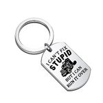 FAADBUK Trucker Keychain Truck Driver Appreciation Gift Semi Driver Gift for Dad Truck Driver (Run it over)