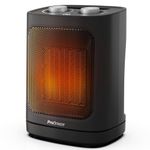 Pro Breeze® 1800W Mini Ceramic Fan Heater – Automatic Oscillation, 2 Heat Settings and Fan Only Mode, Black