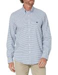 Brooks Brothers Men's Non-Iron Stretch Oxford Sport Shirt Long Sleeve Mini Check, Blue/White Check, X-Large