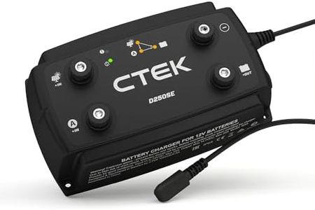 CTEK D250SE, Battery Charger 12V 20A, for Starter and Service Batteries in RV, Truck and 4x4 Vehicles, Solar Battery Maintainer, 12V Lithium Ion Battery Charger and Smart Alternator Compatible