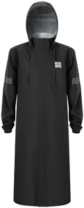 ROCKBROS Long Raincoat Safety Poncho Jacket with Double Quick-Release Zippers Mesh Lining Windbreaker for Outdoor Activities