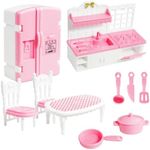 10 Pieces Mini Kitchen Set Dollhouse Kitchen Miniature Kitchen Set Doll Mini Kitchen for Kids Doll House Furniture and Accessories Set Mini Dollhouse Furniture 1 12 Scale