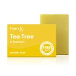 Friendly Soap Handmade Natural Tea Tree & Turmeric Soap - Silky, Therapeutic, Antibacterial 95g