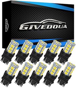 GIVEDOUA 3157 LED Car Bulb Super Bright 12V 3056 3156 3156A 3057 4057 3157 4157 T25 LED Car Bulbs for Brake Lights, Backup Reverse Lights,Pack of 10pcs