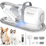 Bawetech B2 Pet Grooming Kit, 5-In-1 Dog Grooming Vacuum and Dryer with Clipper and Brushes, 11000Pa Suction, 2L Capacity, 113℉ Dryer, Low Noise Pet Hair Vacuum Groomer for Dogs Cats Home Cleaning