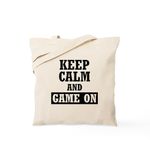 CafePress Keep Calm and Game On Tote Bag Natural Canvas Tote Bag, Reusable Shopping Bag