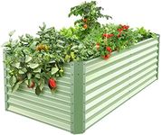 Galvanized Raised Garden Bed Box Outdoor 24" Tall Raised Beds for Gardening Planter Outdoor Garden Boxes Outdoor Raised Metal Raised Garden Beds for Vegetables 72"X36"X24", Sage Green