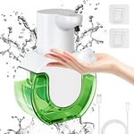 Cuteefun Automatic Soap Dispenser, USB Rechargeable, 4 Levels Control Foaming Soap Dispensers, 430ml Wall Mounted/Stand Soap Dispenser, Touchless Hand Sanitizer Dispenser for Kitchen, Bathroom White