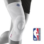 BAUERFEIND Knee Bandage Sports Knee Support NBA Unisex in White, 1 Sports Knee Support for Basketball, Wearable on Right and Left Knee, Knee Brace