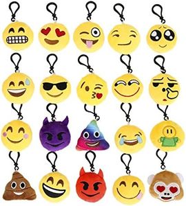 CUSFULL Mini Emoji Llavero Emoji Encantadora Almohada Almohadillas Emoticon Llavero Soft Party Bag Regalo de Relleno de Juguete para los niños (20pcs)