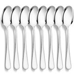 CoKeeSun Teaspoons Set of 8, 14cm Tea Spoons Stainless Steel, Food Grade Spoons Cutlery, Mirror Polished Dessert Spoons Set, Coffee Spoon, Small Spoon Set for Home Kitchen Restaurant, Dishwasher Safe