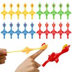 BENBO 20Pcs Slingshot Chicken, 4 Colors Rubber Flying Chicken Toy Sticky Flingers Stretchy Flick Ejection Sling Shot Chicken