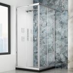 Hindware Italian Collection Corner Entry Armada Shower Enclosure | 6mm Saint-Gobain Glass | 2-Side Sliding Doors | Chrome-Finish Brass Fittings | Aqua Clean Coating | 900x900x1950mm | 5-Year Warranty