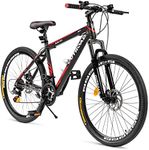 MarKnig 21 Speeds Hardtail Mountian Bike for Adult/Youth, 26 Inch Mountain Bicycle for Men &Women, Gravel Bikes with High Carbon Steel Frame, Dual Disc Brakes, Suspension Fork (X3 Black)