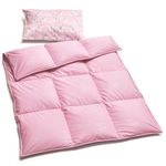 ZPECC Crib Comforter - Duvet | Goose Down Quilt for Kids, All Season Blanket Insert for Crib Bed, Stroller, Travel (33x43, Pink)