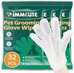 32 PCS Unscented Extra Thick Pet Bathing Wipes for Dogs & Cats, Dog Wipes Washing Gloves, Cleaning & Deodorizing Grooming Gloves for Daily Care and Traveling with EDI Water, Glycerin, Aloe Extract