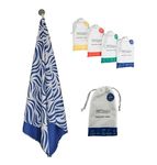 Tide Towels - Microfiber Beach Towels, Made Using Plastic Waste, Quick Drying, Odourless. Lightweight & Compact. Includes Bag. Perfect for Travel, Swimming, Yoga, Camping & Gym. (Deep Blue)