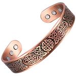 Vicmag Copper Bracelet for Men Ultra Strength Magnetic 99.99% Solid Pure Copper Cuff Bangles Adjustable Size with Gift Box (Copper Celtic Knot 1)