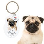 Splosh Pet Keyring Pug. Personalised Keyring. Dog Key Ring Personalised Gifts. Customised Gifts Dog Key Chain. Key Rings for Dog Lovers. Dog Accessories, Dog Key Tags.…