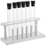 20x150mm Glass Test Tube Set with Rubber Stoppers and Rack 6 Piece Set Karter Scientific 150A3