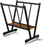 Falling in Art Large Wooden Print Rack, Art Drying and Display Rack with Rolling Casters, Storage Rack for Canvas, Prints, Panels, Posters, Shows and Art Exhibitions, Black