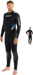 Cressi Men's Castoro Man Monopiece 7mm Modular One piece Wetsuit Men s, Black Blue, XXXL 7 UK