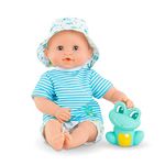 Corolle Marin Bebe Bath Boy Baby Doll - 12”/30cm, with Rubber Frog Toy, Safe for Water, Bathtub or Pool, Soft Body with Vanilla Scent, for Kids Ages 18 Months and up