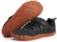 MIFAWA Barefoot Shoes Men Wide Toe Box Zero Drop Water Shoes Men for Gym Workout Minimalist Weightlifting Cross-Trainer Running Hike Grounded Footwear Black Brown