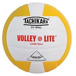 Tachikara SV-MNC Volley-Lite Volleyball with Sensi-Tech Cover, Regulation Size but Lighter, Gold/White