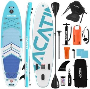 NACATIN Inflatable Stand Up Paddle Board with Kayak Seat,10'6"Upgrade Version Blow Up Paddle Boards for Adults with Premium SUP Accessories&Backpack,Adjustable Paddle,Camera Mount,Fins,Hand Pump