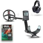 XP Metal Detectors DEUS II RC - 9" FMF Coil with WSAII-XL wireless headphones bundle - waterproof and multifrequency metal detector with XP DEUS II Remote Control & S-Telescopic Stem