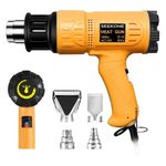 SEEKONE Heat Gun 1800W 122℉~1202℉（50℃- 650℃） Fast Heating Heavy Duty Hot Air Gun Kit Variable Temperature Control Overload Protection with 4 Nozzles for Crafts, Shrinking PVC, Stripping Paint(5.2FT)