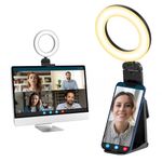 Evershop Ring Light Laptop Desk Video Calls Lamp, 5" Light Ring Stand Led Lights for Webcam Computer Monitor Phone, Selfie Flash 360° Rotatable RingLight for Video Conference/Zoom/Streaming/Youtube